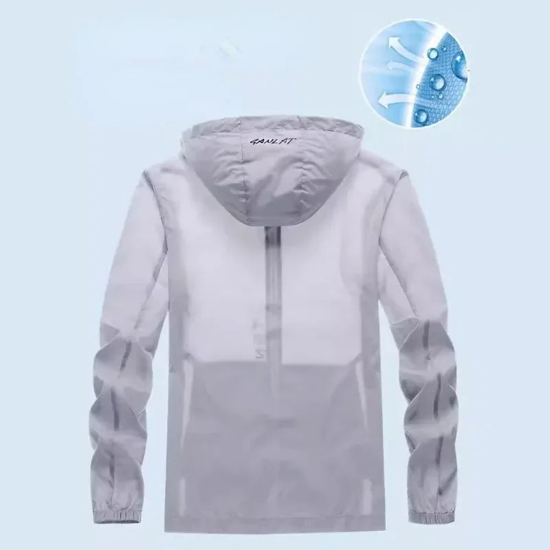 Sunscreen Suit for Men in Summer New Anti UV Ice Silk Breathable Fishing Sunscreen Suit for Men Cycling Thin Jacket-Style Heaven