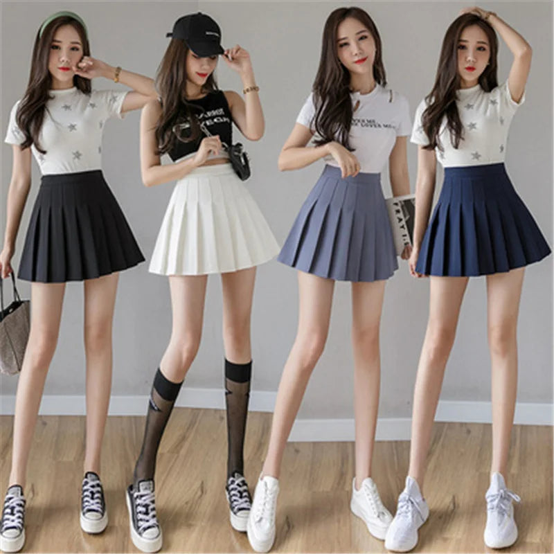 1pc Pleated High Waist Mini Skirt Women Sexy White Micro Ladies Korean Style Summer Mini skirt