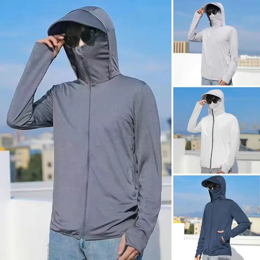 Sun Jacket Long Sleeve Men Uv Coat Soft Sun Clothing for Men Women Hooded Uv Coat for Outdoor-Style Heaven