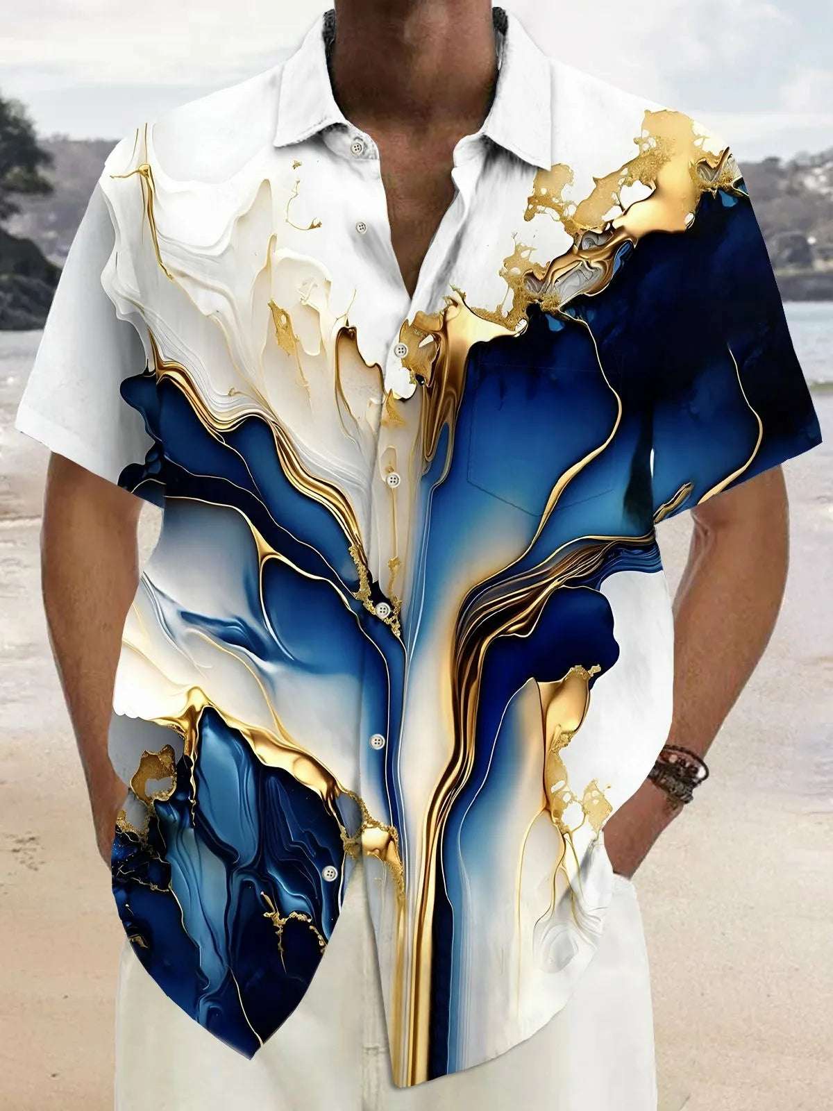 Summer Men's Hawaiian Shirts 3D Printed Butterfly Button Up Art Short Sleeve Tee Tops Fashion Beach Shirt Vacation Daily - Clothing Tops in ##color## by Style Heaven | High-Quality & Trendy Fashion