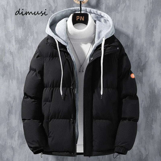 Outerwear - Winter Men's Padded Jackets Fashion Men Cotton Warm Down Hooded Parkas Coats Casual Men Thermal Windbreaker Coats Clothing 5XL