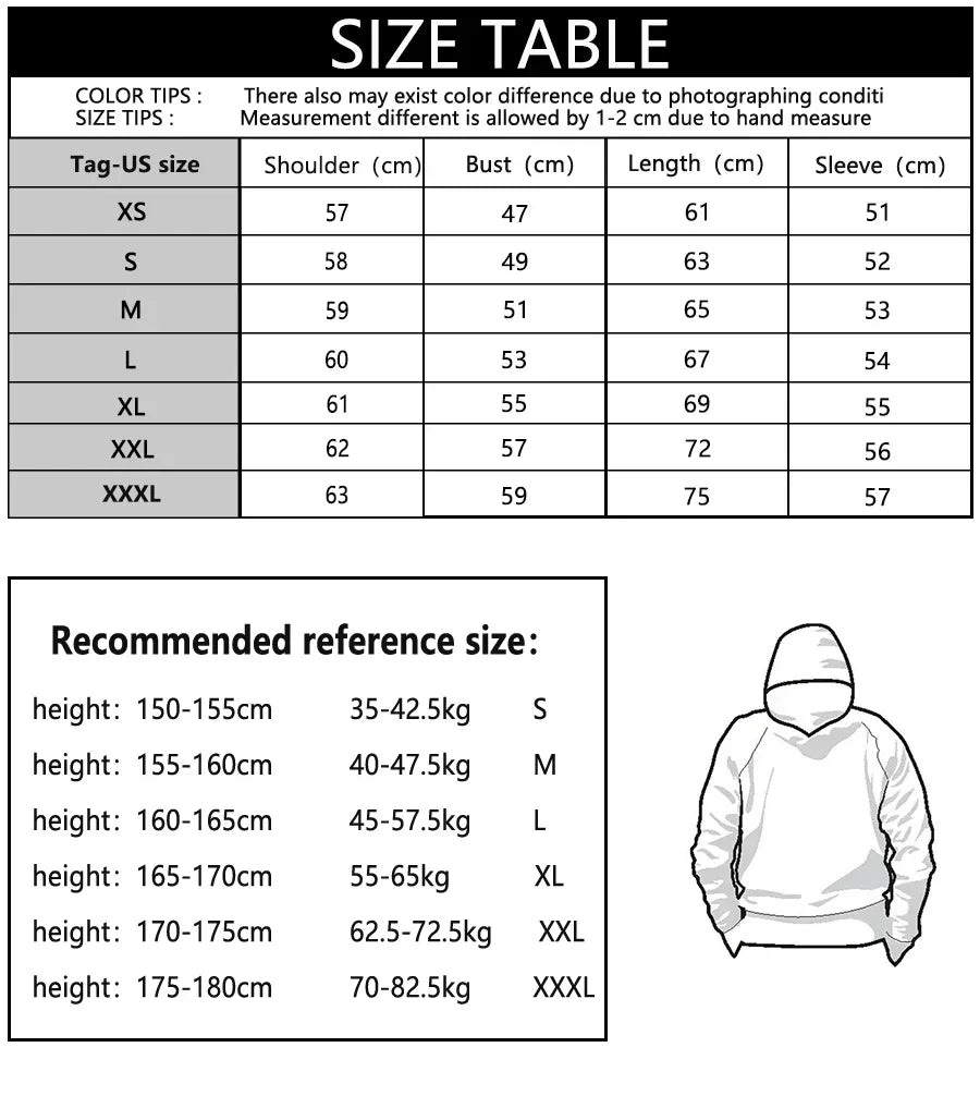 Sweatshirt New Women Men's Hoodies Lady Streetwear Sweatshirt Female White Black Winter Warm Hoodie Outerwear-Style Heaven