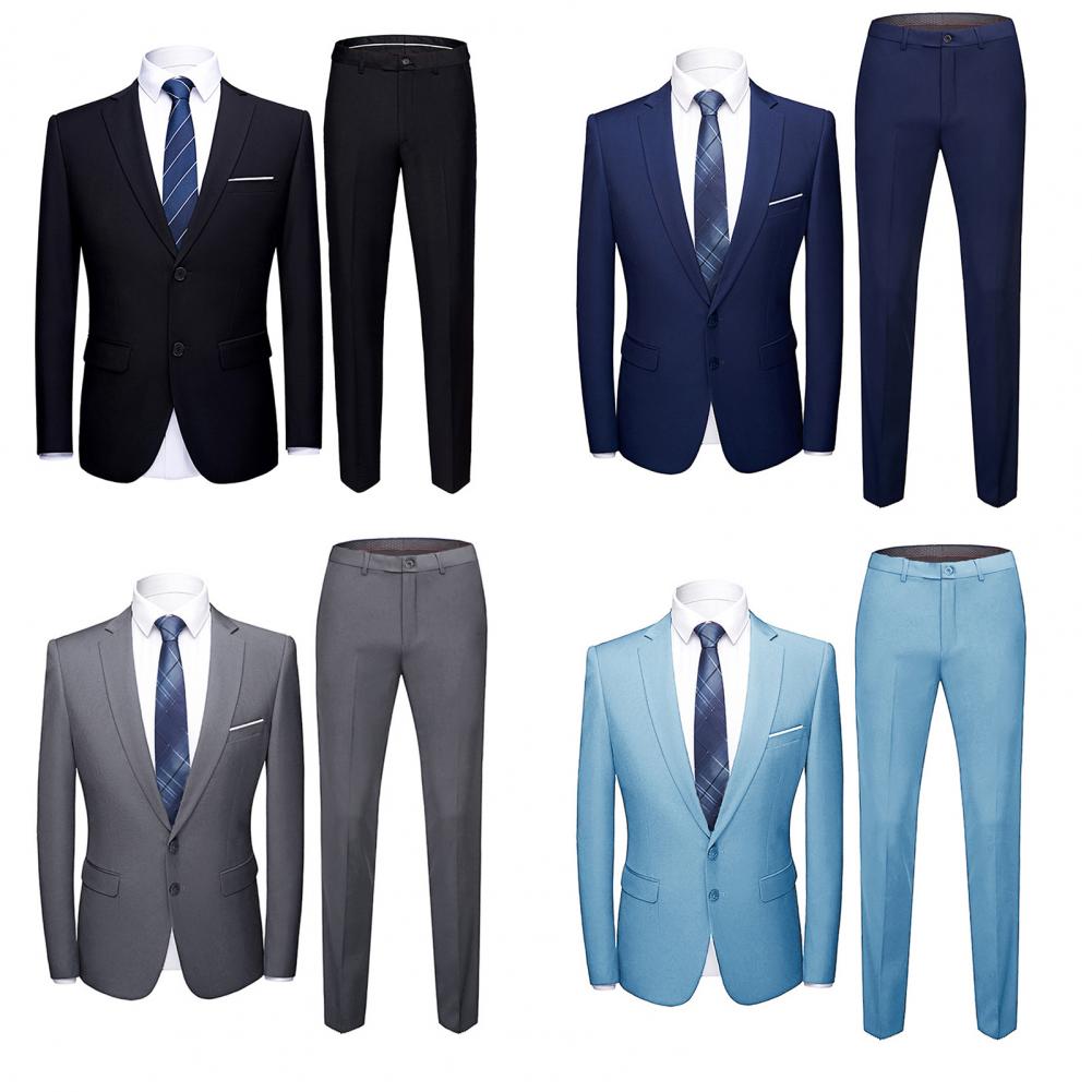 Jacket + Pants 2 Pieces Set / Fashion New Men's Casual Boutique Business Dress Wedding Groom Suit Coat Blazers Trousers - Suits in ##color## by Style Heaven | High-Quality & Trendy Fashion