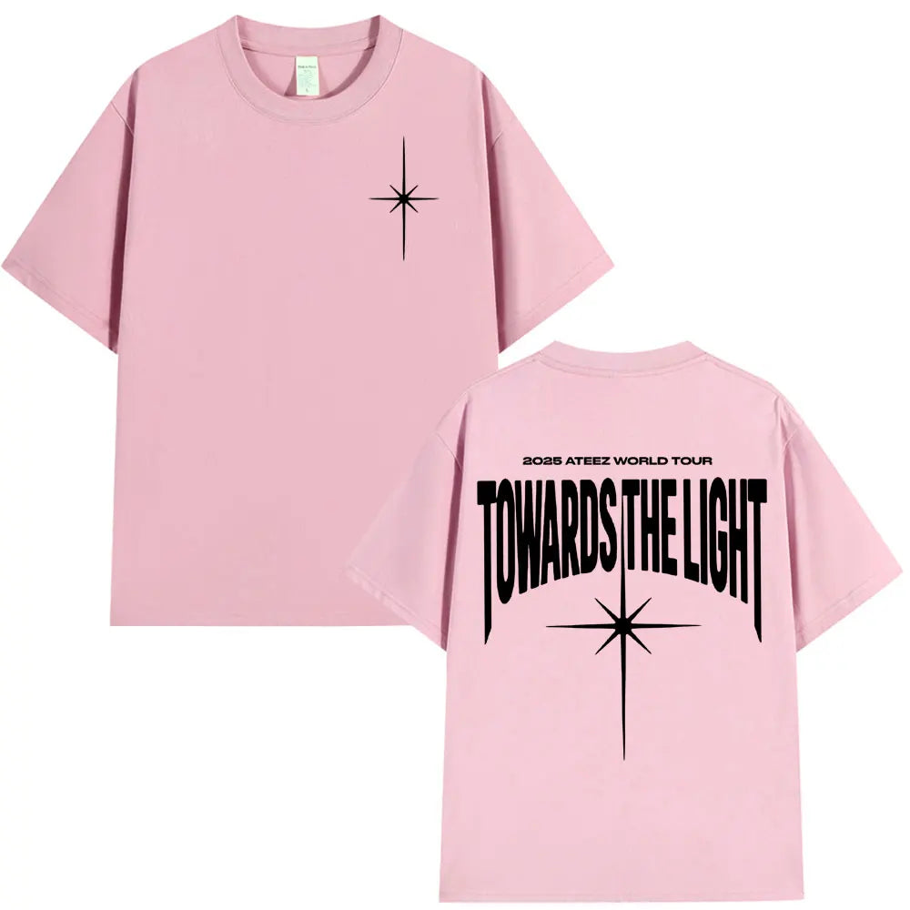 2025 Ateez World Tour Towards The Light T Shirt Korean Kpop Fashion T-shirt Men Women Casual Cotton Cozy Short Sleeve T-shirts-Style Heaven