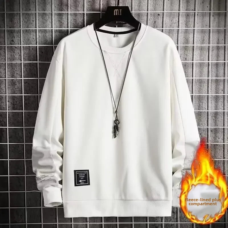 Men's Round Neck Sweatshirt Versatile Autumn Long Sleeve Top For Men Trendy Loose Fit Hoodies Casual Clothing-Style Heaven