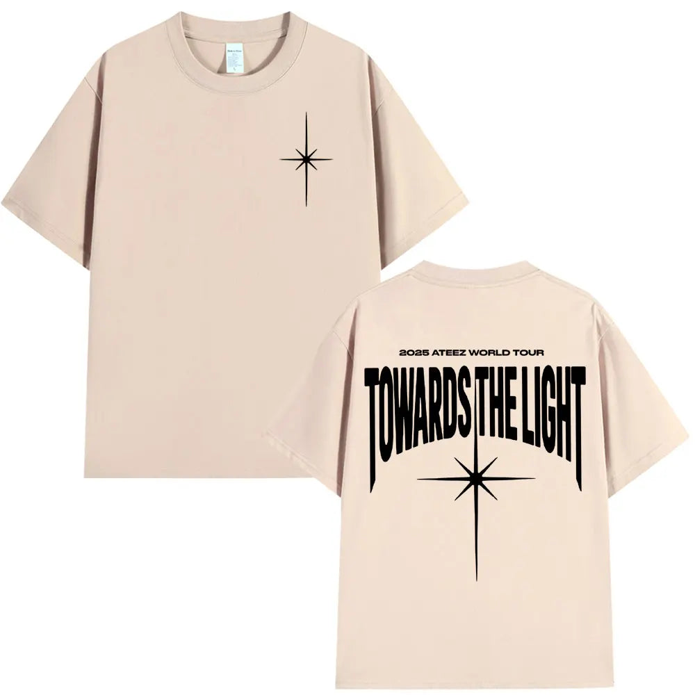 2025 Ateez World Tour Towards The Light T Shirt Korean Kpop Fashion T-shirt Men Women Casual Cotton Cozy Short Sleeve T-shirts-Style Heaven