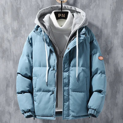 Winter Men's Padded Jackets Fashion Men Cotton Warm Down Hooded Parkas Coats Casual Men Thermal Windbreaker Coats Clothing 5XL-Style Heaven