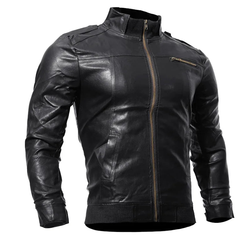 2025 Brand New Men's Motorcycle Leather Jacket Slim Men Leather Jacket Outer Wear Clothing For Male Garment Man Jackets-Style Heaven