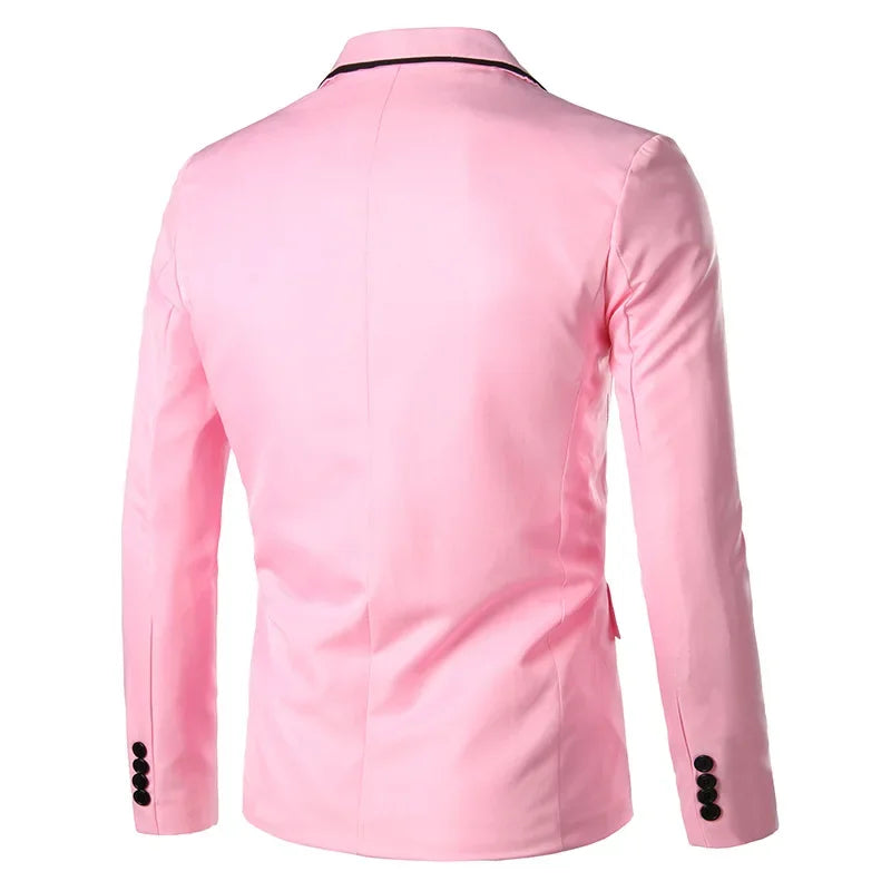 Slims Men's Western-style Blazer Speed Selling Fashionable Solid Color Business Suit Casual Scene-Style Heaven