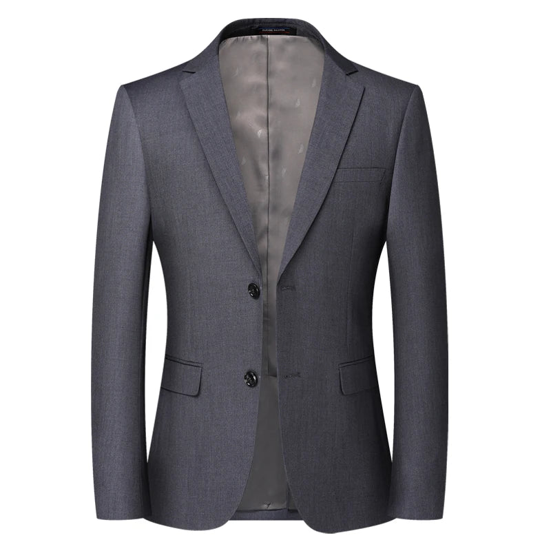 Blazer New Men's Fashion Business Solid Color British Style Professional Work Groom Wedding Dress Best Man Blazer Jacket-Style Heaven