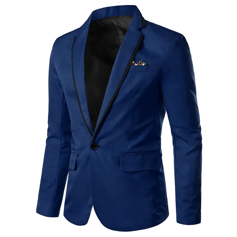 Slims Men's Western-style Blazer Speed Selling Fashionable Solid Color Business Suit Casual Scene-Style Heaven