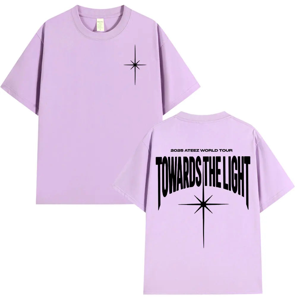 2025 Ateez World Tour Towards The Light T Shirt Korean Kpop Fashion T-shirt Men Women Casual Cotton Cozy Short Sleeve T-shirts-Style Heaven