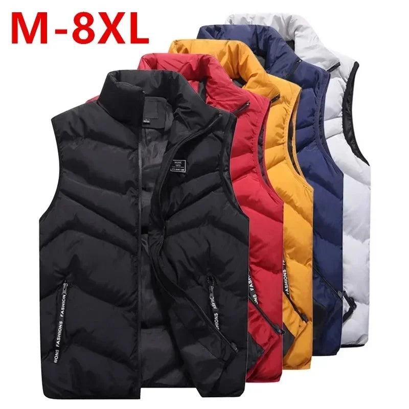 8XL 7XL Plus size vest men Brand Men Jacket Sleeveless Vests Winter Jackets man Casual Coats Men's Vest Cotton Thicken Waistcoat-Style Heaven