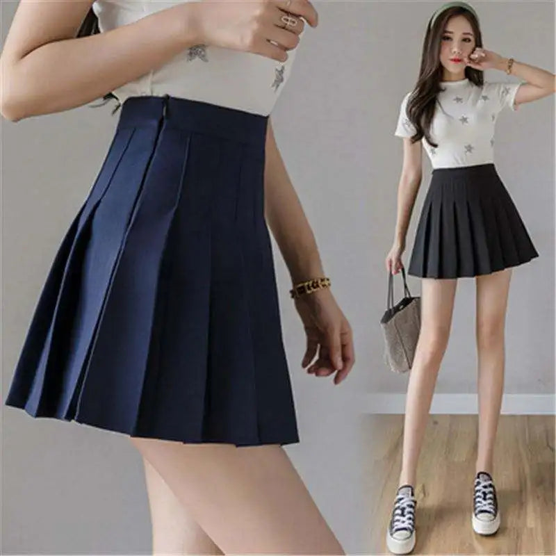 1pc Pleated High Waist Mini Skirt Women Sexy White Micro Ladies Korean Style Summer Mini skirt