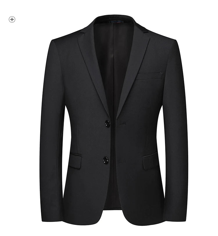 Blazer New Men's Fashion Business Solid Color British Style Professional Work Groom Wedding Dress Best Man Blazer Jacket-Style Heaven