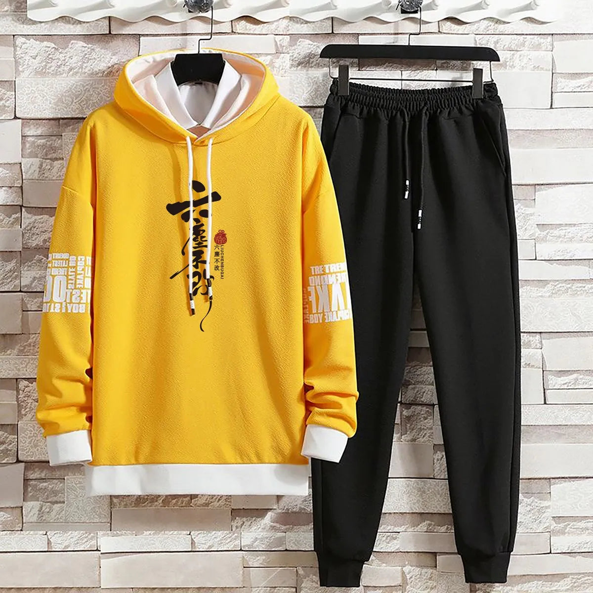 Clothing for Men Hoodies Set Summer Autumn Suits Pants Casual Pullover Hat Hood  Print Sweaterhoodie Men New Top Long Sleeves - Clothing in ##color## by Style Heaven | High-Quality & Trendy Fashion