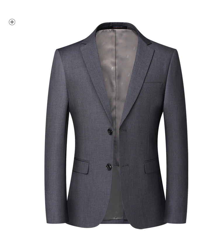 Blazer New Men's Fashion Business Solid Color British Style Professional Work Groom Wedding Dress Best Man Blazer Jacket-Style Heaven