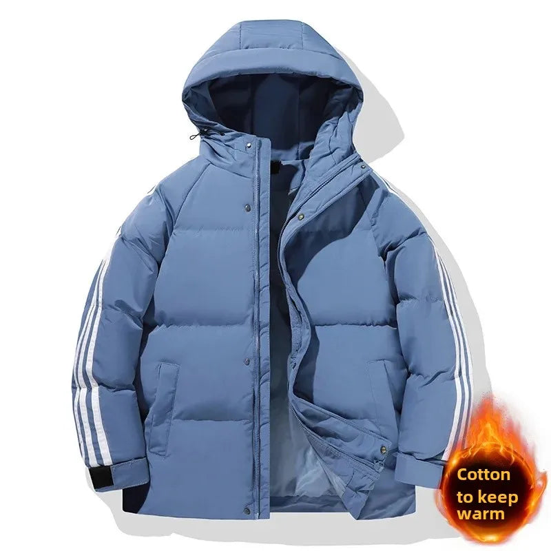 Autumn/Winter New Arrival Thickened Cotton Coat Trendy Hooded Down Jacket Korean Style Cotton-Padded Jacket Fashionable Three-Sl-Style Heaven