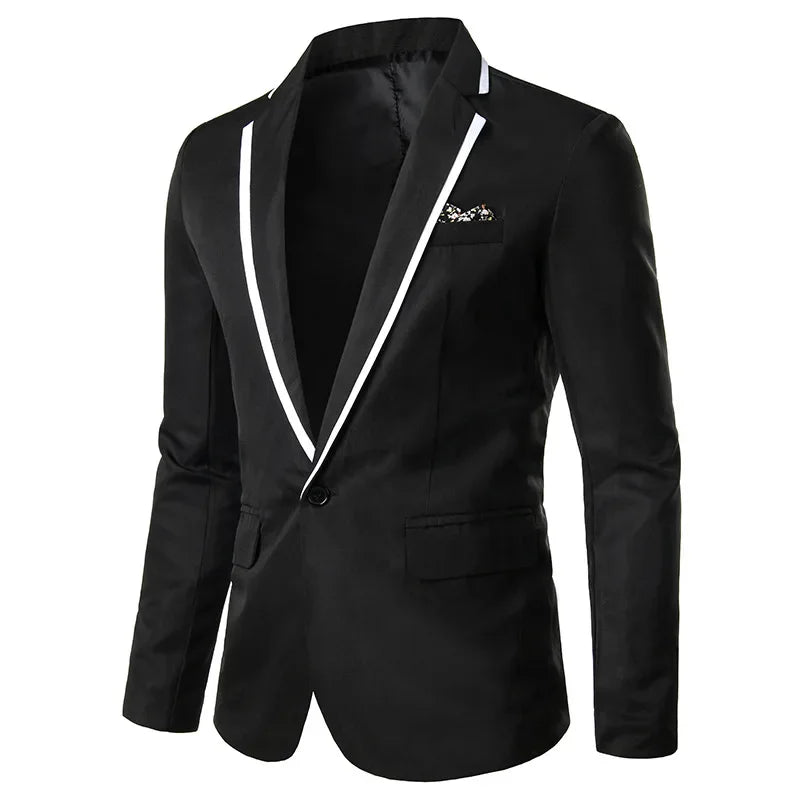 Slims Men's Western-style Blazer Speed Selling Fashionable Solid Color Business Suit Casual Scene-Style Heaven