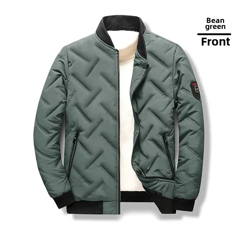 Quality Fleece-Lined Men's Jacket Autumn Winter Cotton Coat Korean Trendy Style Loose Fit Parkas For Outerwear-Style Heaven