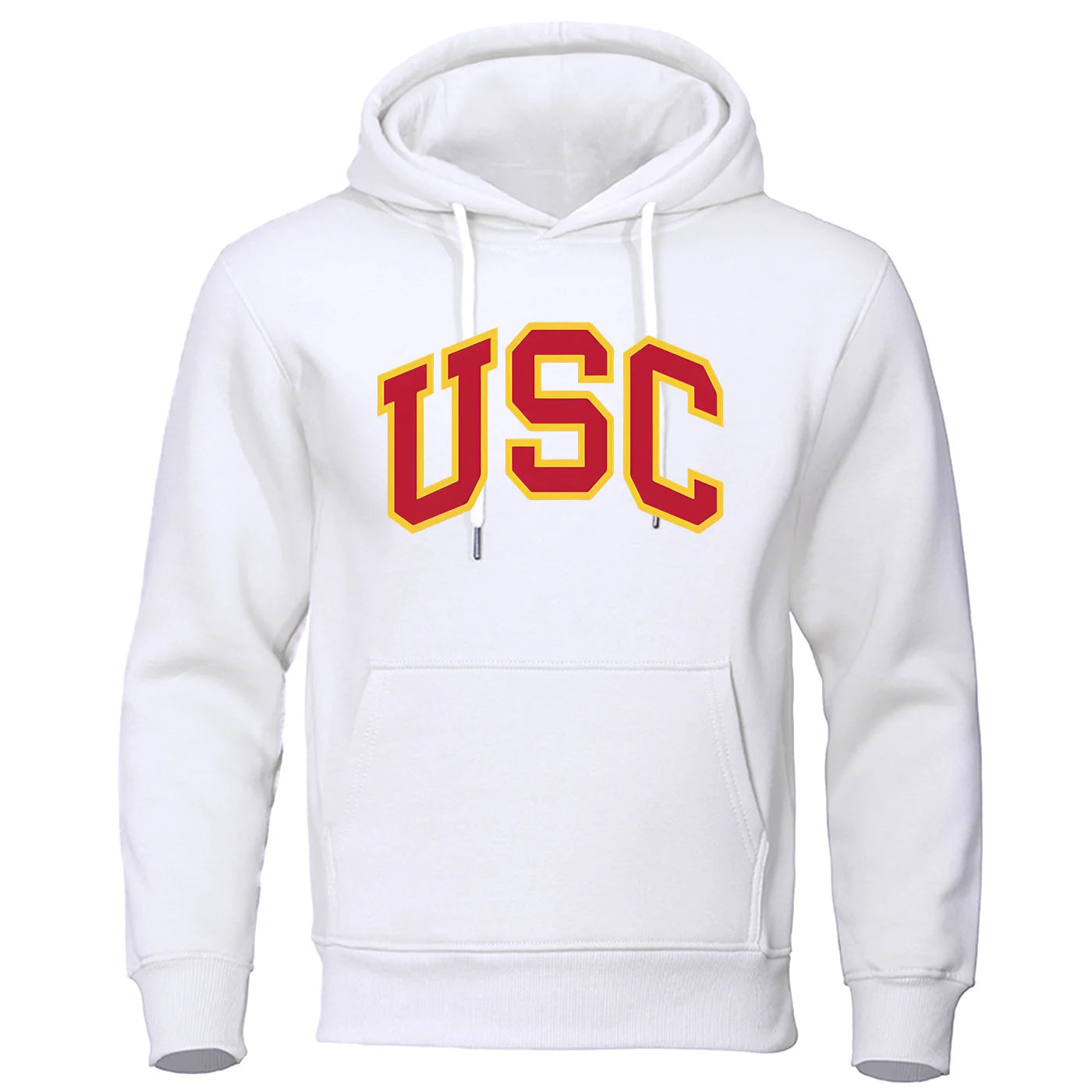 New popular loose and retro hoodie for men with letters USC printed hoodie for autumn and winter versatile men's long sleeved - Clothing Tops in ##color## by Style Heaven | High-Quality & Trendy Fashion