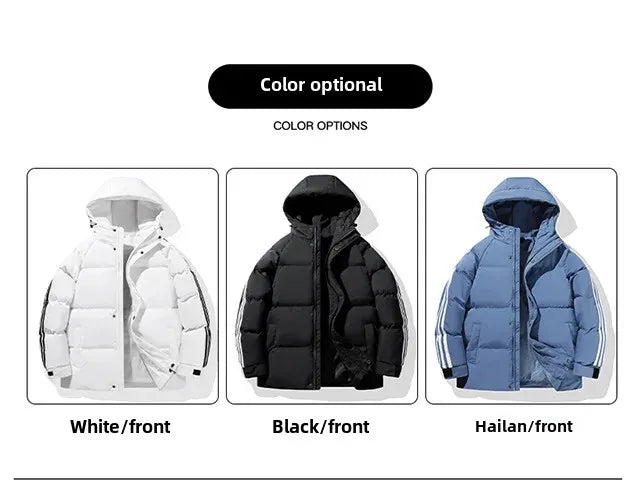 Autumn/Winter New Arrival Thickened Cotton Coat Trendy Hooded Down Jacket Korean Style Cotton-Padded Jacket Fashionable Three-Sl-Style Heaven