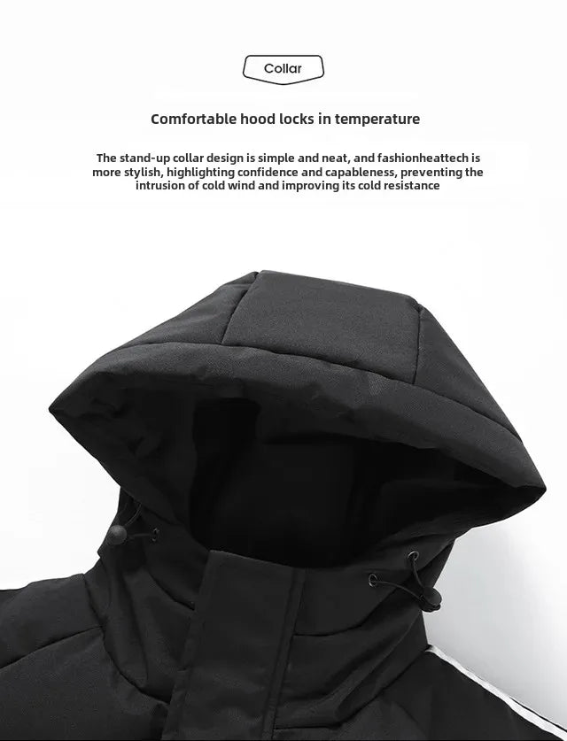 Autumn/Winter New Arrival Thickened Cotton Coat Trendy Hooded Down Jacket Korean Style Cotton-Padded Jacket Fashionable Three-Sl-Style Heaven