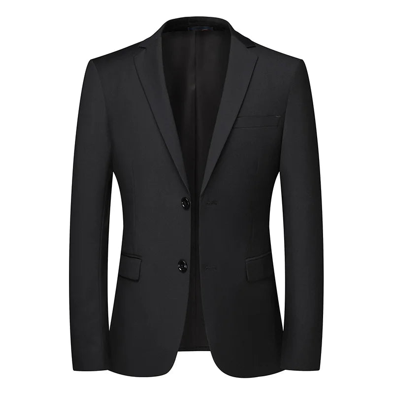 Blazer New Men's Fashion Business Solid Color British Style Professional Work Groom Wedding Dress Best Man Blazer Jacket-Style Heaven