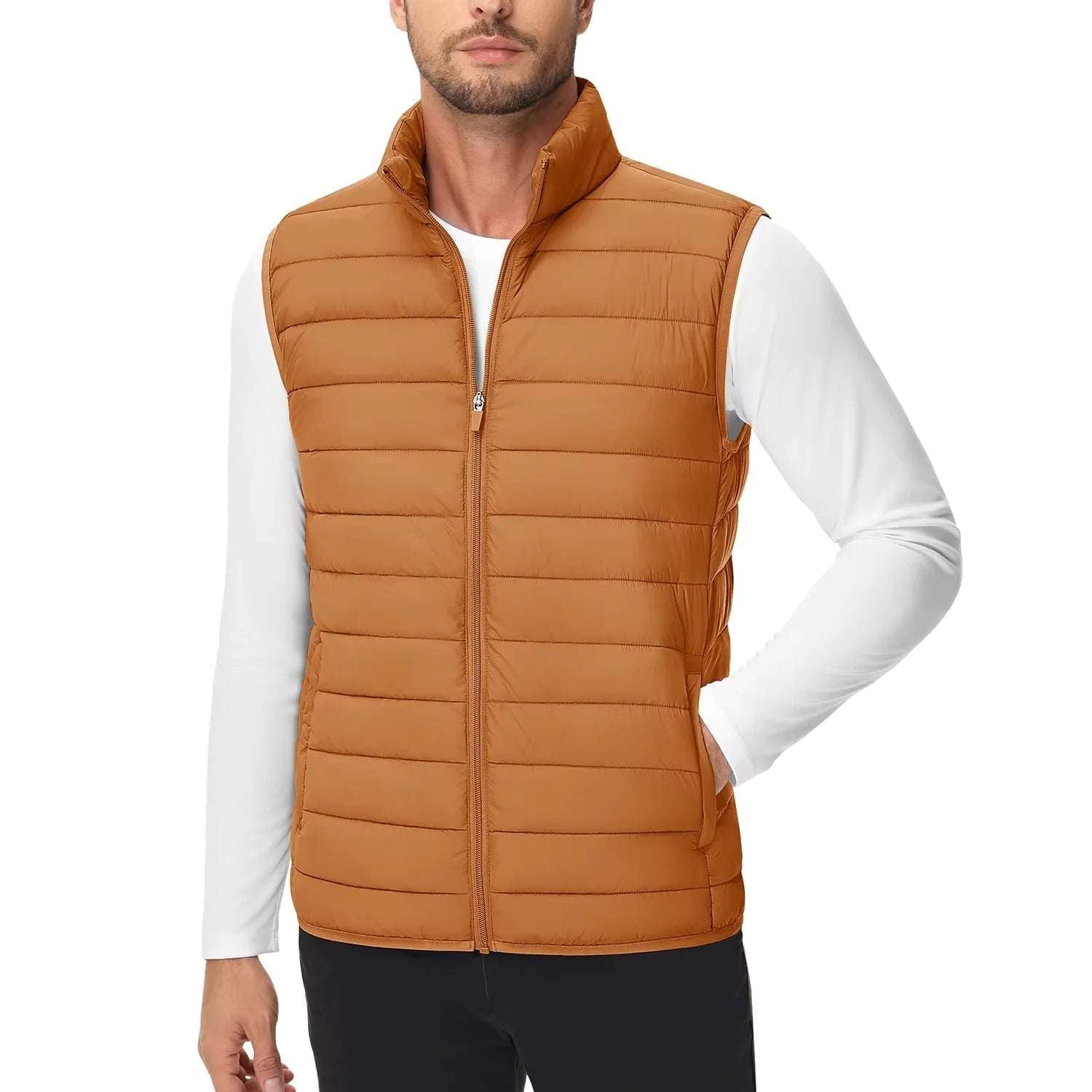 Lightweight Puffer Vest Mens Windproof Vest Sleeveless Vest Winter Jacket Casual Coat Warm Thicken Waistcoat Streetwear-Style Heaven