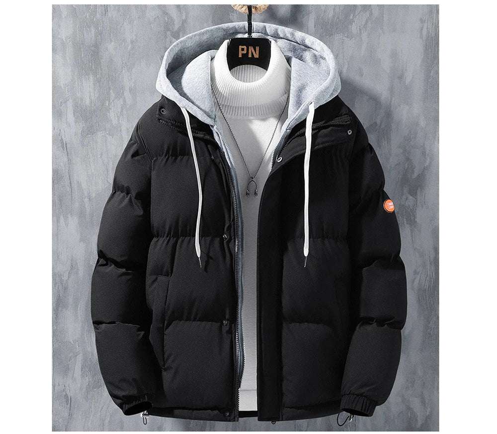 Outerwear - Winter Men's Padded Jackets Fashion Men Cotton Warm Down Hooded Parkas Coats Casual Men Thermal Windbreaker Coats Clothing 5XL