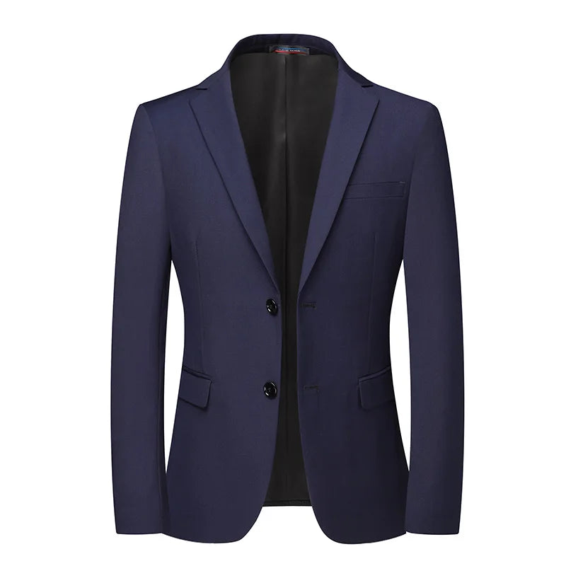 Blazer New Men's Fashion Business Solid Color British Style Professional Work Groom Wedding Dress Best Man Blazer Jacket-Style Heaven