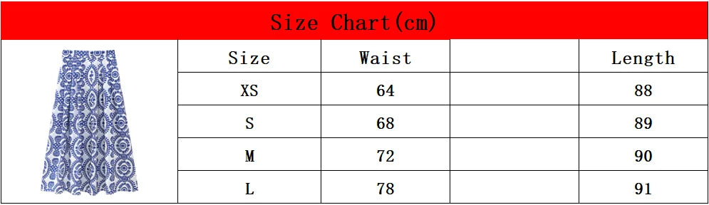 Long Prints Skirt Pleated Back Zipper Ankle Length Casual Bottom Wear Women's Clothing For Spring Summer