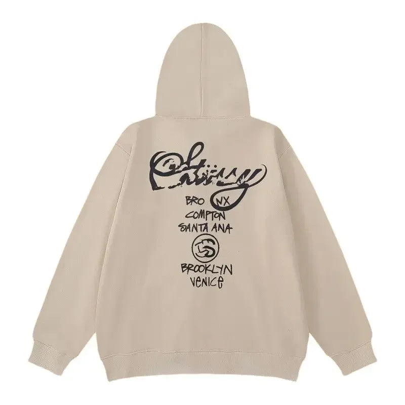 Japanese Trendy Brand Letter Printing Men's and Women's Pure Cotton Hoodie Trendy Fashion Outdoor Sports Crew Neck Sweater-Style Heaven