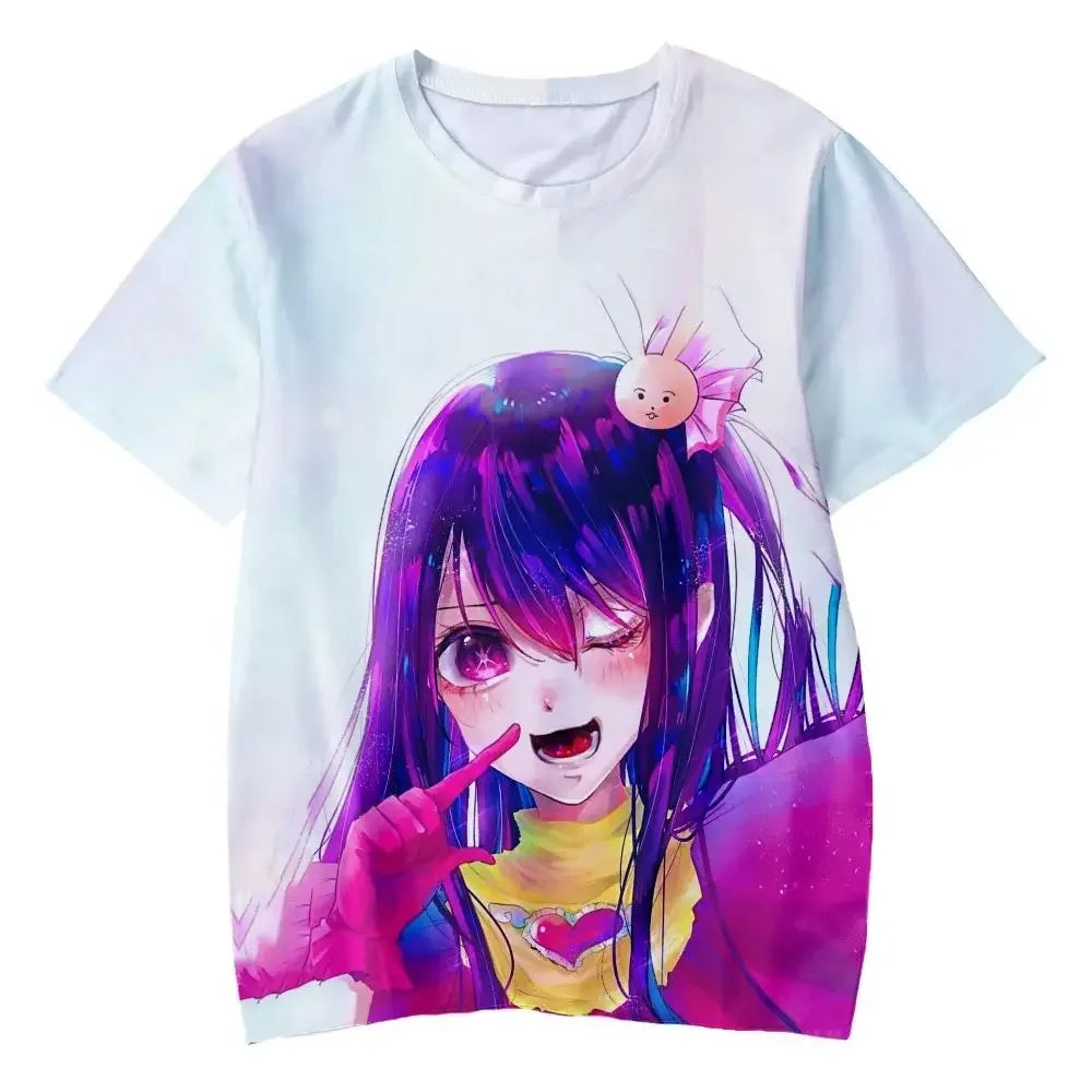 Oshi No Ko T-Shirts Anime Manga 3D Print Streetwear Men Women Casual Fashion Oversized T Shirt Harajuku Kids Tees Tops Clothing-Style Heaven