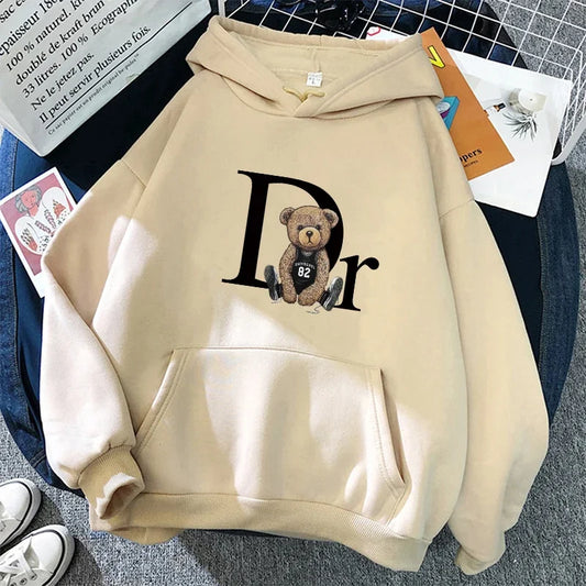 Spring New Men's Hoodies Big Brand Trendy Bear Harajuku Hip Hop Pullover Fancy Music Gift Casual Loose Comfortable Sweatshirt-Style Heaven